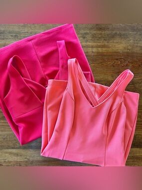 Vintage HUGO BUSCATI Coral Red Bodycon Dresses Large